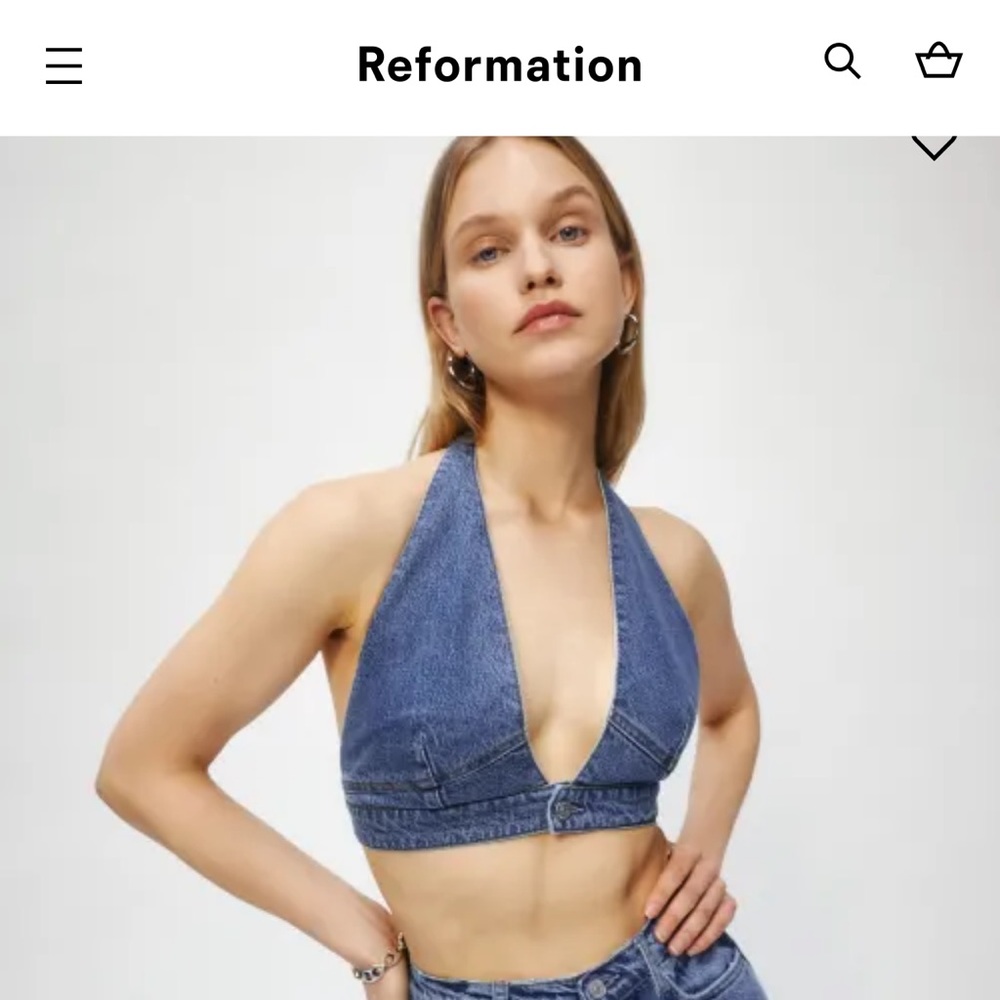 Reformation Gigi Denim Halter Top